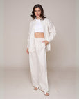 Aura Linen Shirt & Trousers | White