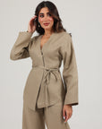 Mulberry Crossover Waist Coat | Sand