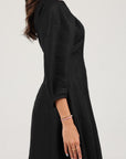 Alara Linen Midi Dress | Noir