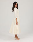 Alara Linen Midi Dress | Pearl White