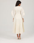 Alara Linen Midi Dress | Pearl White