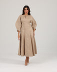 Alara Linen Midi Dress | Mocha Mousse