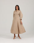 Alara Linen Midi Dress | Mocha Mousse