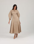 Alara Linen Midi Dress | Mocha Mousse