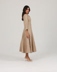 Alara Linen Midi Dress | Mocha Mousse