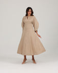 Alara Linen Midi Dress | Mocha Mousse
