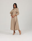 Alara Linen Midi Dress | Mocha Mousse
