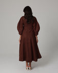 Alara Linen Midi Dress | Cocoa