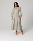 Alara Linen Midi Dress | Dove Grey