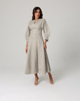 Alara Linen Midi Dress | Dove Grey