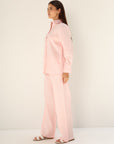 Aura Linen Shirt & Trousers | Blush Pink