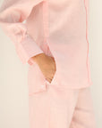 Aura Linen Shirt & Trousers | Blush Pink