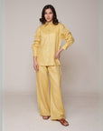 Aura Linen Shirt & Trousers | Yellow