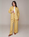 Aura Linen Shirt & Trousers | Yellow