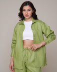 Aura Linen Shirt & Trousers | Pistachio Green