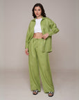 Aura Linen Shirt & Trousers | Pistachio Green