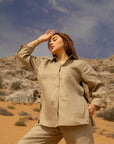 Aura Linen Shirt & Trousers | Sand