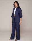 Aura Linen Shirt & Trousers | Navy