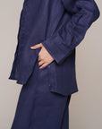 Aura Linen Shirt & Trousers | Navy