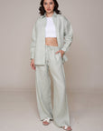 Aura Linen Shirt & Trousers | Mint Green