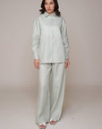 Aura Linen Shirt & Trousers | Mint Green