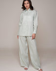Aura Linen Shirt & Trousers | Mint Green