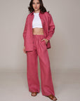 Aura Linen Shirt & Trousers | Mauve Pink