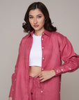 Aura Linen Shirt & Trousers | Mauve Pink