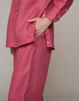 Aura Linen Shirt & Trousers | Mauve Pink