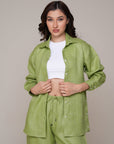Aura Linen Shirt & Trousers | Pistachio Green