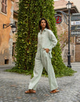 Aura Linen Shirt & Trousers | Mint Green