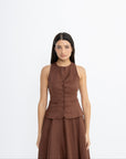 Mia Waist Coat | Cocoa