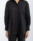 Aura Linen Shirt & Trousers | Noir