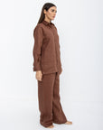 Aura Linen Shirt & Trousers | Cocoa