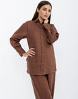 Aura Linen Shirt & Trousers | Cocoa