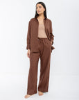 Aura Linen Shirt & Trousers | Cocoa