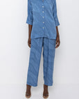 Isla Blouse & Trousers Set | Steel Blue