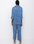 Isla Blouse & Trousers Set | Steel Blue