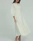 Alara Linen Midi Dress | Pearl White