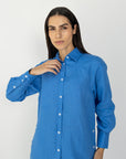 Aura Linen Shirt & Trousers | Blue