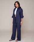 Aura Linen Shirt & Trousers | Navy