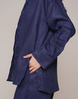 Aura Linen Shirt & Trousers | Navy