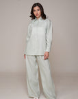 Aura Linen Shirt & Trousers | Mint Green