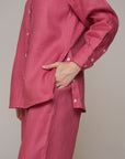 Aura Linen Shirt & Trousers | Mauve Pink