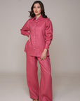 Aura Linen Shirt & Trousers | Mauve Pink