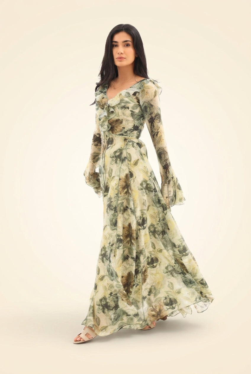 FLORAL HAVEN DRESS | Olive Bloom