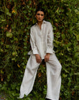 Aura Linen Shirt & Trousers | White