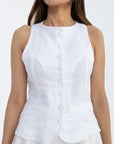 Mia Waist Coat | White