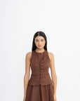 Mia Waist Coat | Cocoa