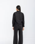 Aura Linen Shirt & Trousers | Noir